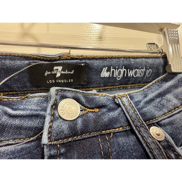 7 For All Mankind High Waist Denim Luster Jeans, New with Tags, Slim Fit - Picture 4 of 8
